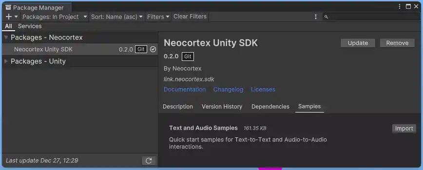 Neocortex Unity SDK Sample Projects