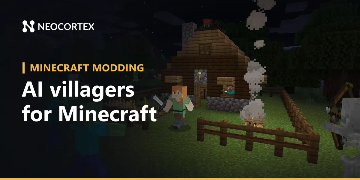 Build a Minecraft AI NPC mod on Fabric or NeoForge with Neocortex: villagers who talk and trade, classroom quizzes and voice commands for a helper NPC.