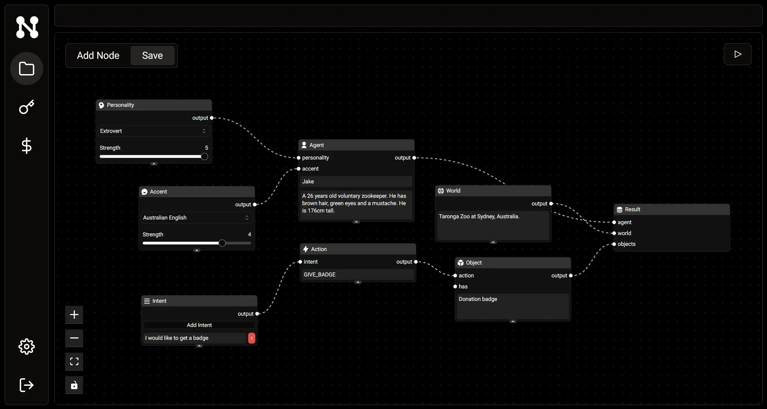 Neocortex Node Based User Interface