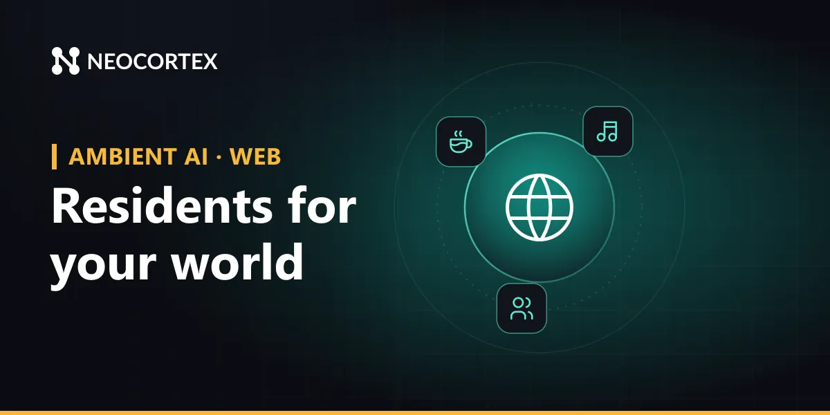 Build AI residents for metaverse worlds with Neocortex: browser greeters, baristas and DJs who chat among themselves and react when someone new arrives.