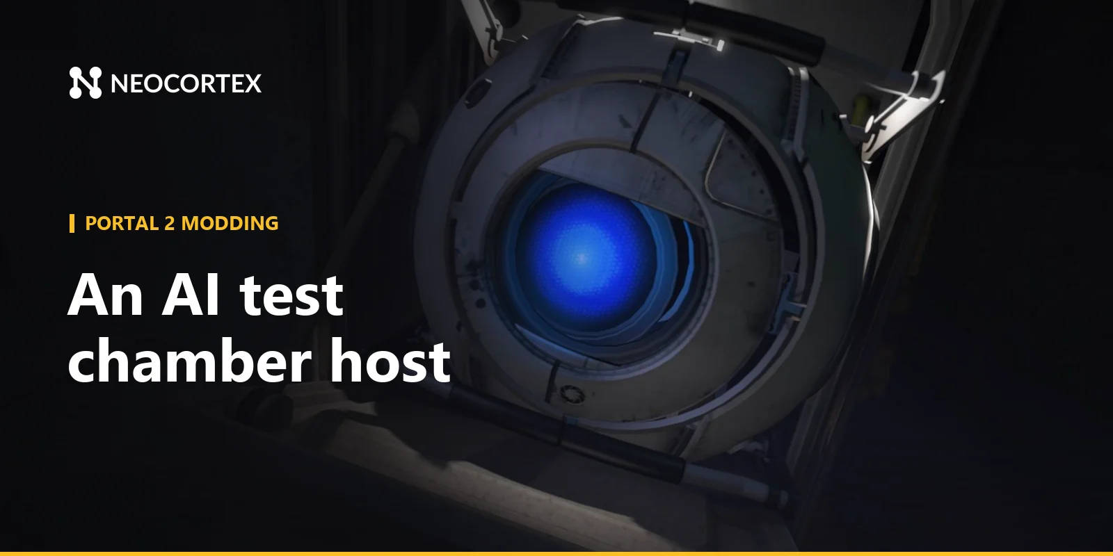 Build a Portal 2 AI mod: a sarcastic test-chamber AI that reacts to your attempts, voice-controlled chambers and a science quiz, bridged from VScript.